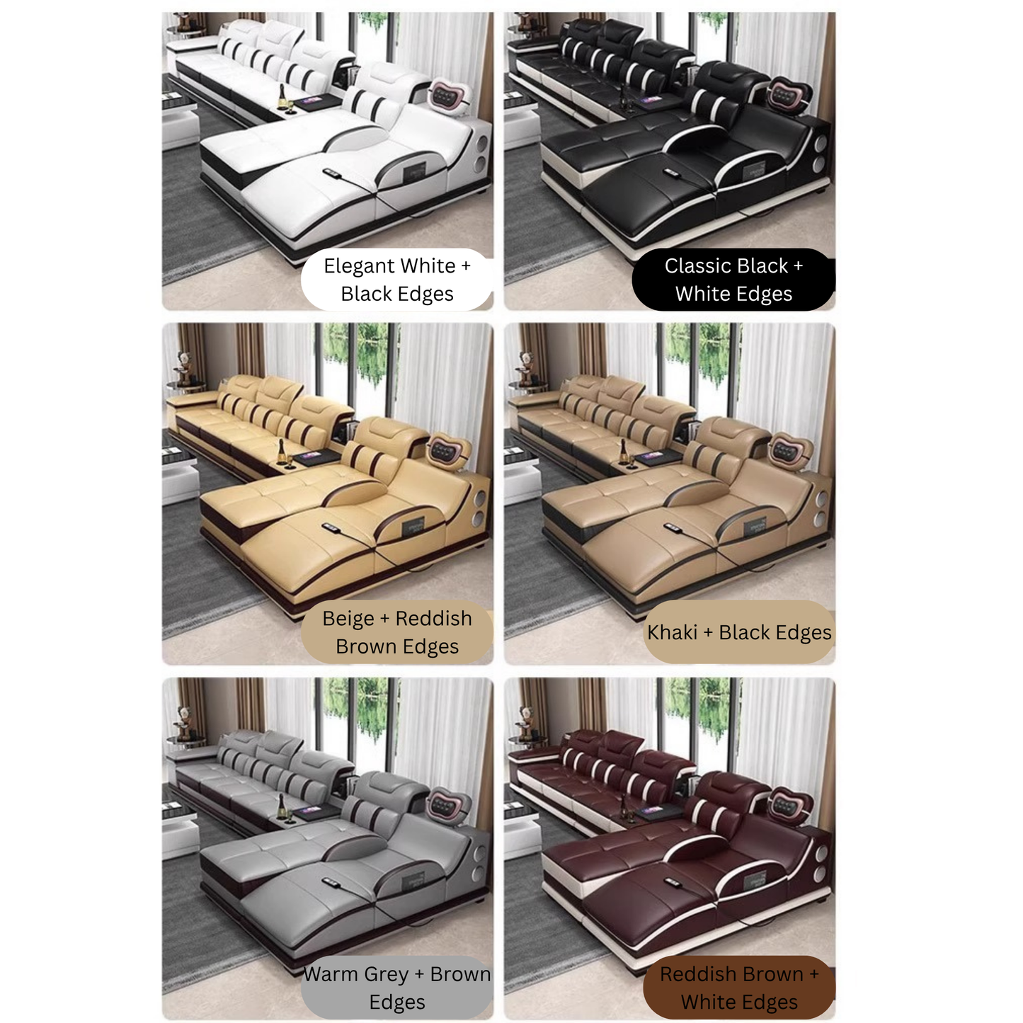 Leather l Shaped Corner Sofa and Bed Settee-Moonsaire