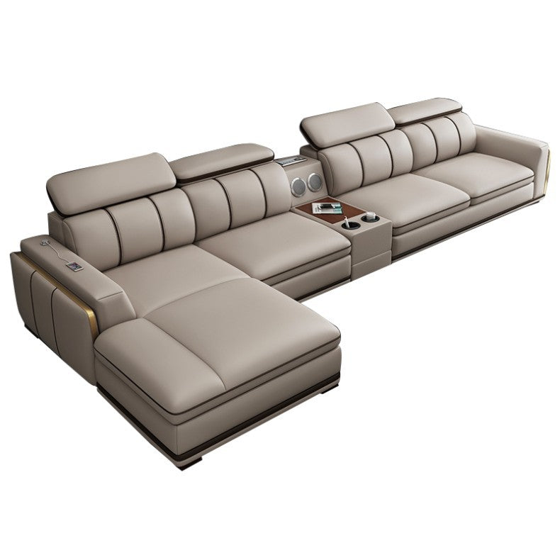 Leather l Shape Couch-Moonsaire