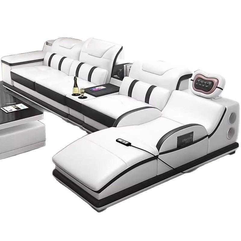 Leather l Shaped Corner Sofa and Bed Settee-Moonsaire