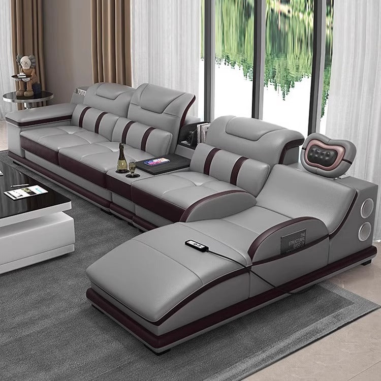 Leather l Shaped Corner Sofa and Bed Settee-Moonsaire