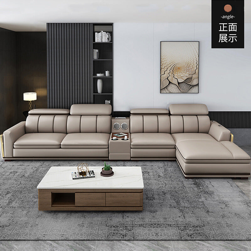 Leather l Shape Couch-Moonsaire