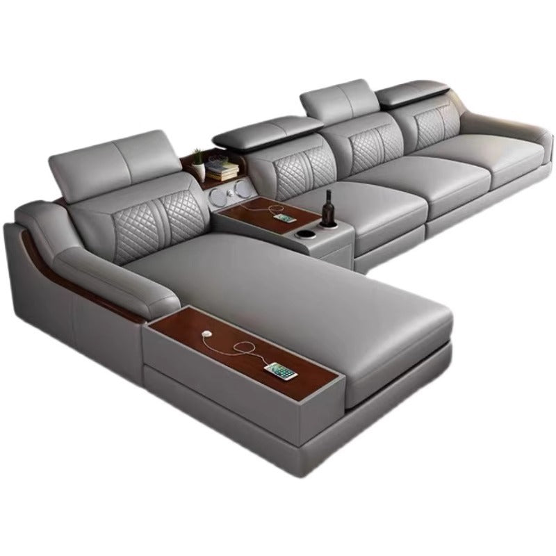 Leather Sectional Sleeper Sofa-Moonsaire