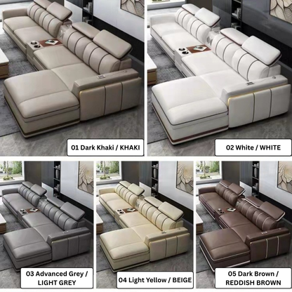 Leather l Shape Couch-Moonsaire
