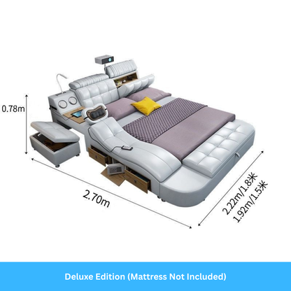 Bed Frame with Massage Bed and Speakers-Moonsaire