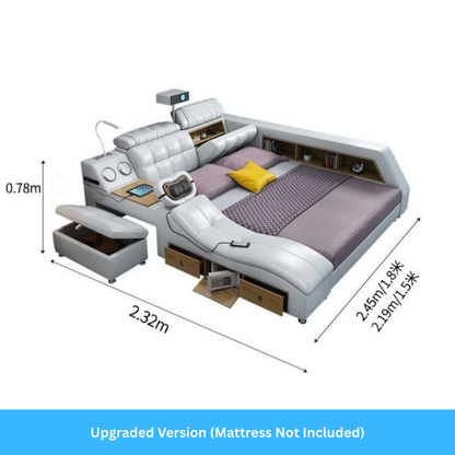 Bed Frame with Massage Bed and Speakers-Moonsaire