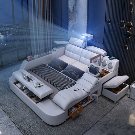 Smart bed with T,V Speakers and Massage Bed-Moonsaire