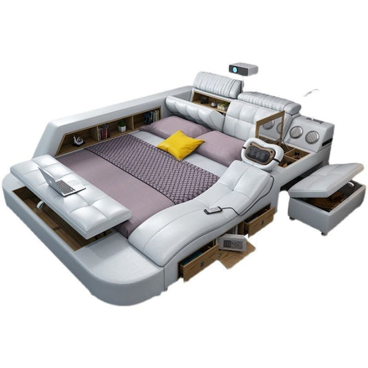 Bed Frame with Massage Bed and Speakers-Moonsaire