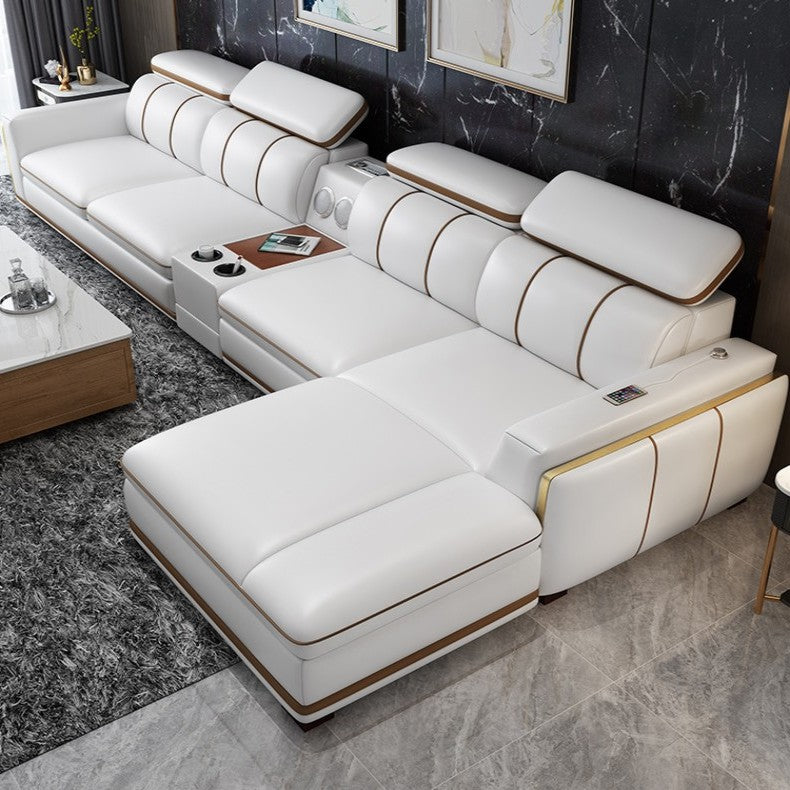 Leather l Shape Couch-Moonsaire