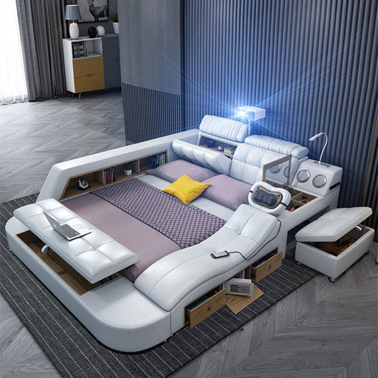 Bed Frame with Massage Bed and Speakers-Moonsaire